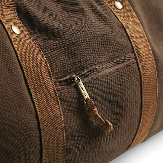 Quadra QD613 Vintage Canvas Holdall Σακ Βουαγιάζ 45lt Καφέ Υφασμάτινο Μ58xΠ30xΥ30εκ.