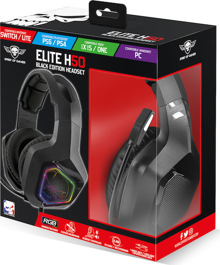 Spirit of Gamer Elite-H50 RGB Over Ear Gaming Headset with Connection USB