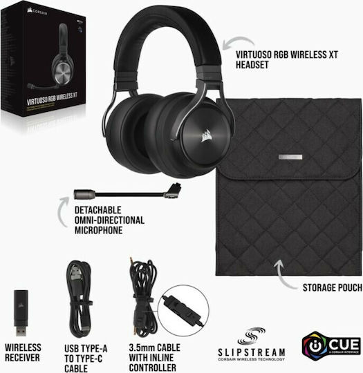 Corsair Virtuoso RGB Wireless XT Over Ear Gaming Headset με σύνδεση 3.5mm / USB