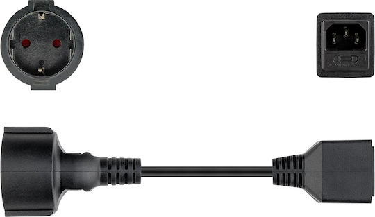 Goobay Schuko - IEC C14 Cable 0.2m Μαύρο 51476