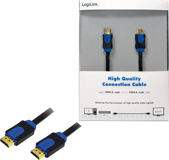 LogiLink HDMI 1.4 High Speed 1080p 120Hz Cable HDMI male - HDMI male 10m Μαύρο