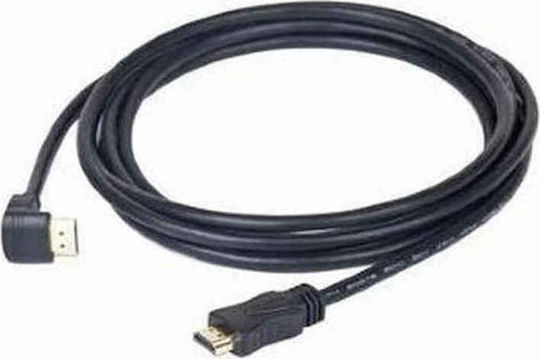 Cablexpert HDMI 1.4 High Speed 1080p 120Hz Angle (90°) Cable HDMI male - HDMI male 3m Μαύρο