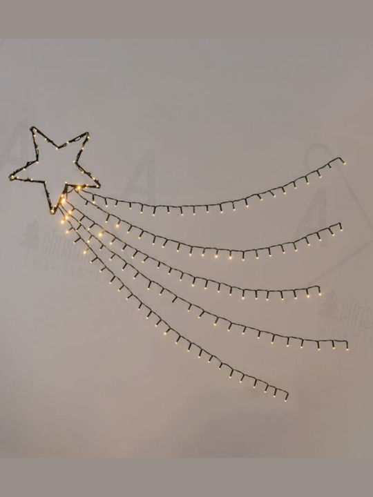 Aca Metal Illuminated Christmas Decorative Pendant Star 30cm White