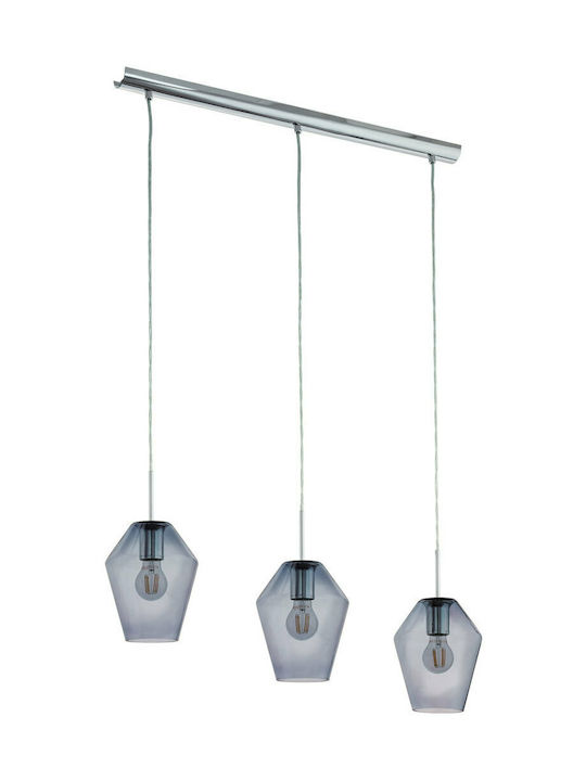 Eglo Murmillo Pendant Light Three-Light Rail for Socket E27 Silver