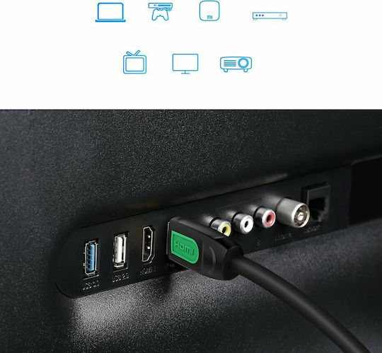 Ugreen HDMI 1.4 High Speed 1080p 120Hz Cable HDMI male - HDMI male 1m Μαύρο