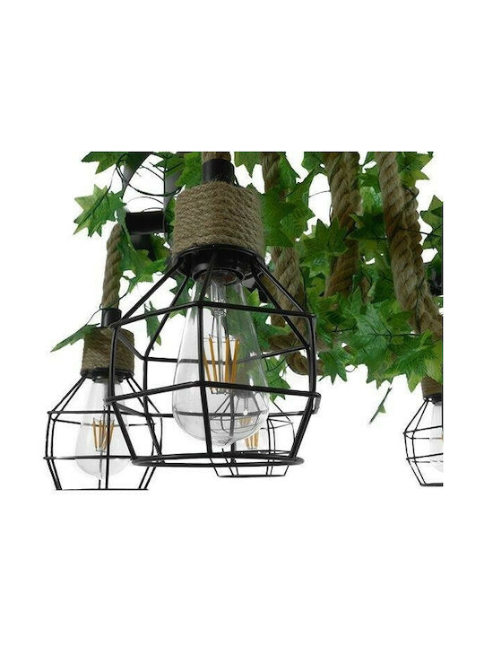 GloboStar Hellet Pendant Light Brown with Rope for 6 Bulbs E27