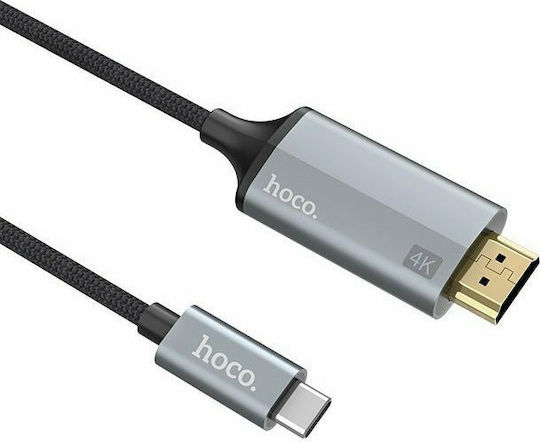 Hoco UA13 Braided Cable HDMI male - USB-C male 1.8m Μαύρο