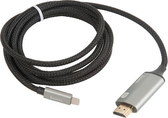 Hoco UA13 Braided Cable HDMI male - USB-C male 1.8m Μαύρο