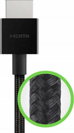 Belkin HDMI 2.1 Ultra High Speed 48Gbps 4K 120Hz HDR VRR Braided Cable HDMI Male - HDMI Male 2m Black