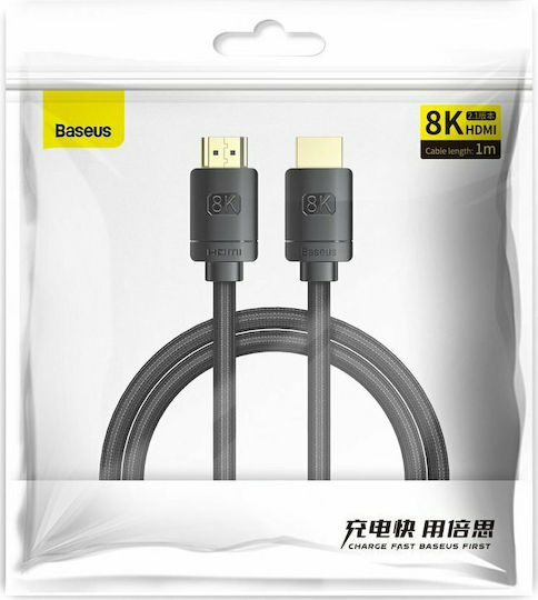 Baseus HDMI 2.1 Ultra High Speed 48Gbps 4K 120Hz HDR VRR Kabel HDMI-Stecker - HDMI-Stecker 1m Schwarz