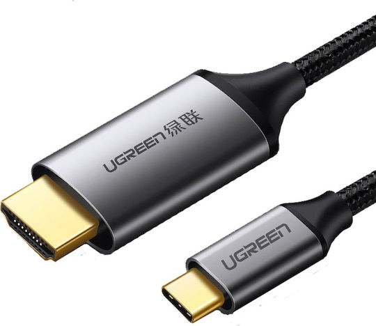 Ugreen HDMI 2.0 Premium High Speed 4K 60Hz HDR Braided Cable HDMI male - USB-C male 1.5m Μαύρο