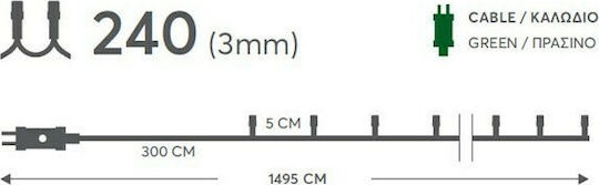 240 Lichterketten LED 11.95m. Rote in Zeichenfolge 1Stück