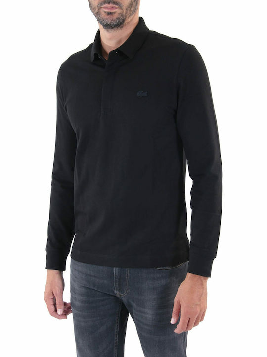 Polo Langarmbluse Schwarz