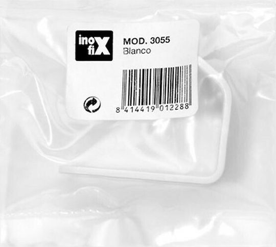 Inofix Κρεμάστρα Τοίχου Μεταλλική Λευκή 4.9x2x5.9cm