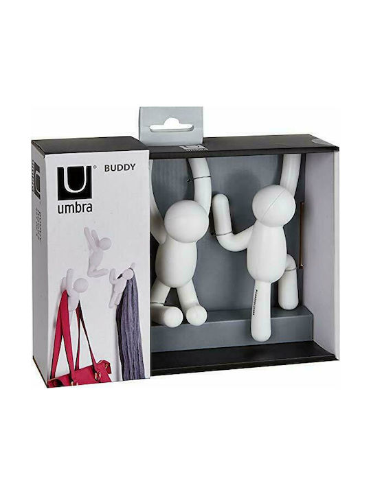 Umbra Plastic White Wall Hanger 7.6x7.6x16.5cm 3 Pieces