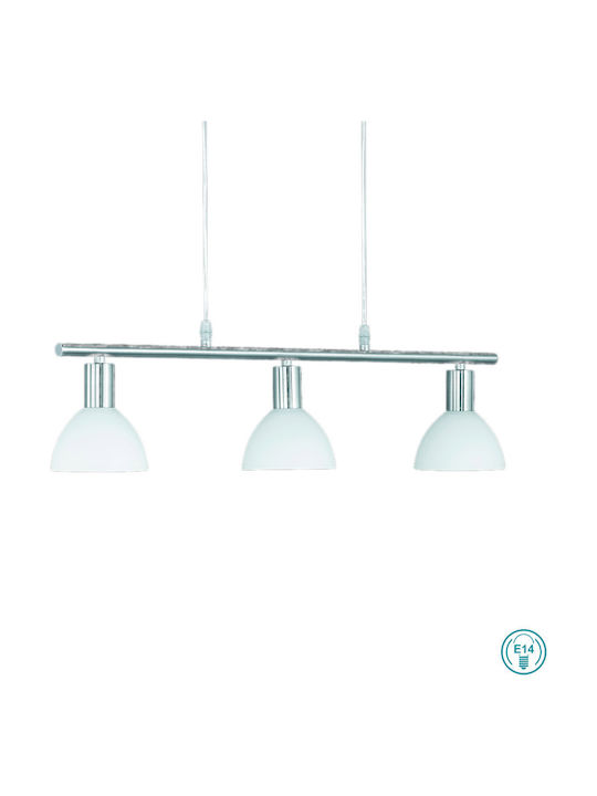 Trio Lighting Dallas Verstellbar Hängelampe Silber Schiene mit Fassung E14, E.14 11x61x120cm.