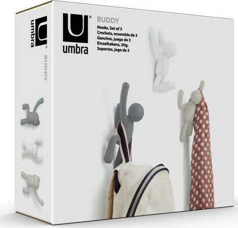 Umbra Стенна Закачалка Buddy Hooks Пластмасова Многоцветна 3 Броя