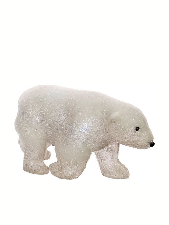 TnS Illuminated Christmas Figure Bear White 21x21x14cm