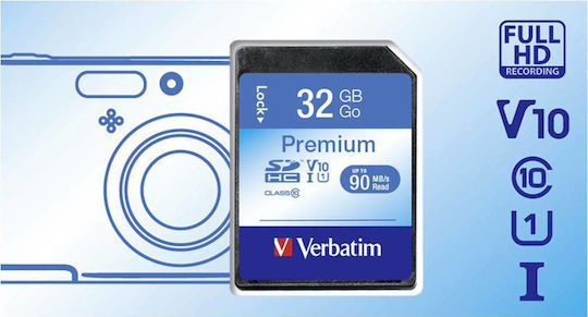 Verbatim Premium SDHC 32GB U1 High Speed 10MB/s