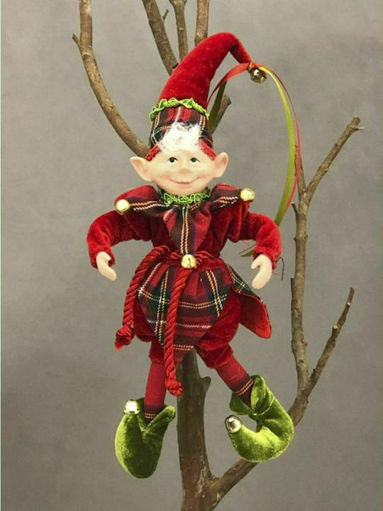 Iliadis Christmas Fabric Figure Elf Red Height 30cm