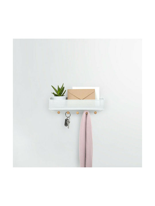 Umbra Metal Wall Hanger 5 Hooks White 32x9.5x9.5cm