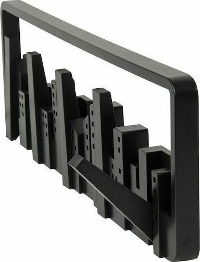 Umbra Wall Hanger Skyline Plastic 5 Hooks Black 49x2.9x14.6cm