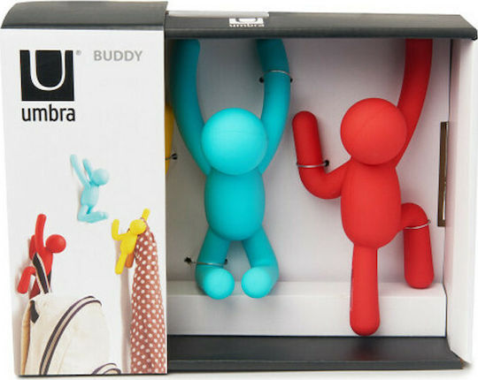 Umbra Wall Hanger Buddy Hooks Plastic Multicolour 7.6x7.6x16.5cm 3 Pieces
