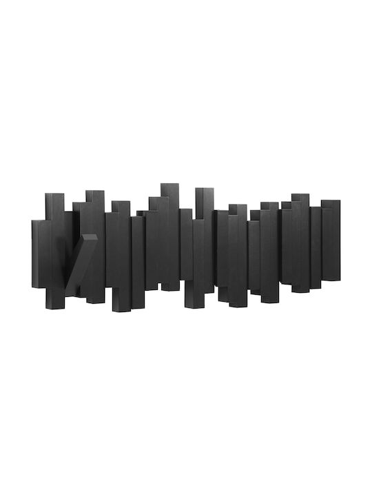 Umbra Wall Hanger Sticks Plastic 5 Hooks Black 49.2x2.9x8.1cm