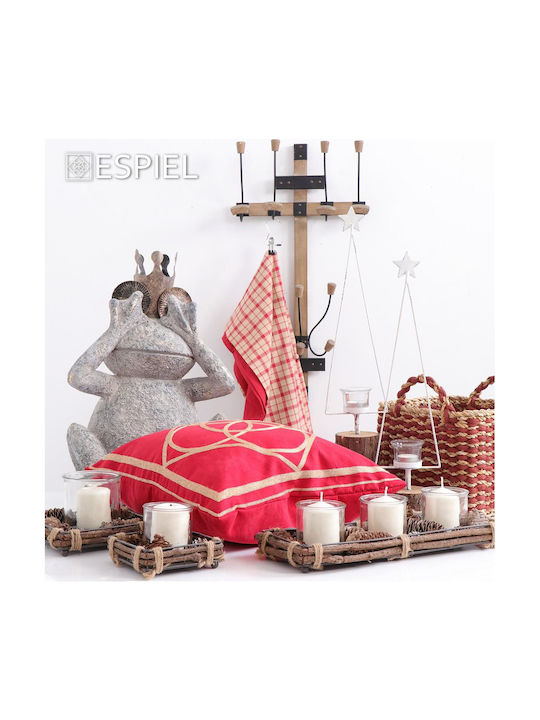 Espiel Κρεμάστρα Τοίχου Ξύλινη 6 Θέσεων Καφέ 80x16x80cm