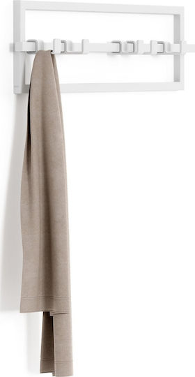 Umbra Metal Wall Hanger Cubiko with 5 Slots White 53x6x15cm