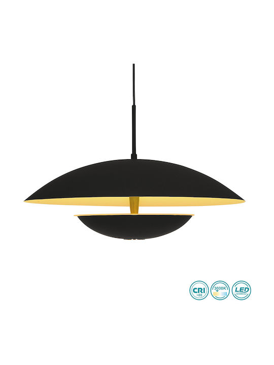 Viokef Monica Ρυθμιζόμενο Κρεμαστό Φωτιστικό Μαύρο LED 40x40εκ.
