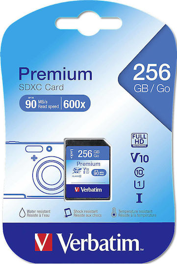 Verbatim Premium SDXC 256GB U1 UHS-I 45MB/s