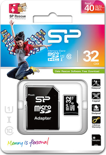 Silicon Power Elite microSDHC 32GB U1 UHS-I 85MB/s με αντάπτορα