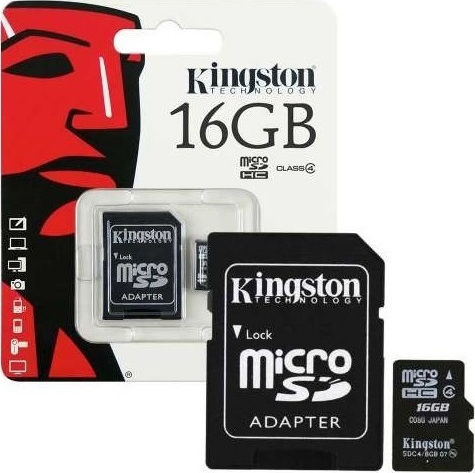 Kingston Canvas Select microSDHC 16GB U1 UHS-I 80MB/s με αντάπτορα