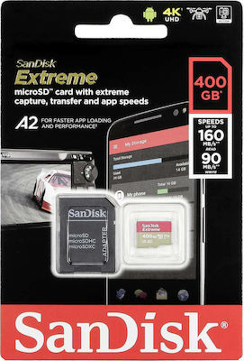 Sandisk Extreme microSDXC 400GB Klasse 10 U3 V30 A2 UHS-I mit Adapter