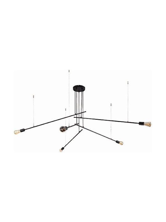 Nowodvorski Pile Pendant Chandelier for 5 Bulbs E27 Black