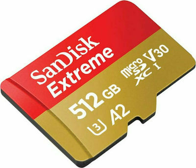 Sandisk Extreme microSDXC U3 V30 A2 UHS-I 160MB/s με αντάπτορα