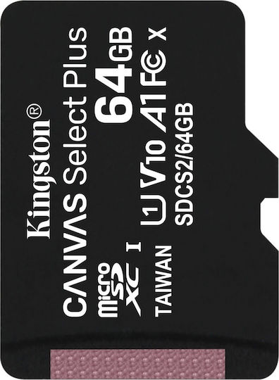 Kingston Canvas Select Plus microSDXC 64GB Class 10 U1 V10 A1 UHS-I