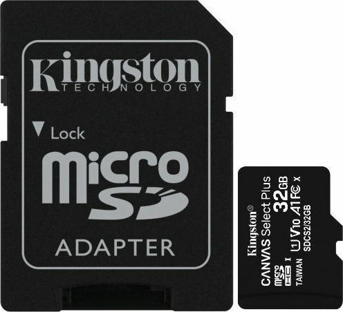 Kingston Canvas Select Plus microSDHC 32GB Клас 10 U1 V10 A1 UHS-I