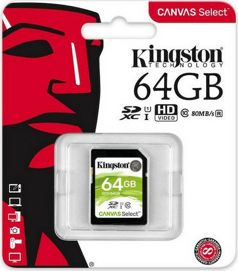 Kingston Canvas Select Plus SDXC 128GB Class 10 U3 V30 UHS-I