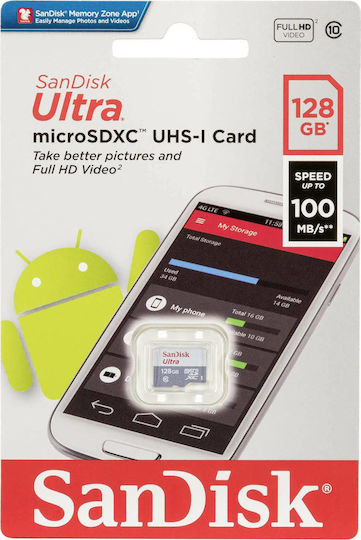 Sandisk Ultra microSDXC 128GB U1 UHS-I 80MB/s