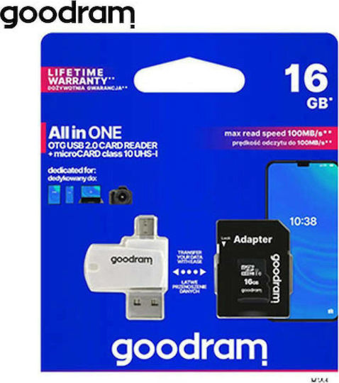 GoodRAM M1A4 microSDHC 16GB U1 UHS-I 100MB/s Cu USB Reader