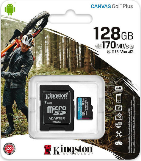 Kingston Canvas Go! Plus microSDXC 128GB U3 V30 UHS-I 170MB/s cu adaptor