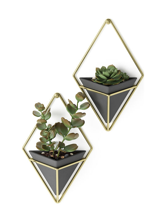 Umbra Set Wanddekorationen aus Keramik Trigg Small Black/Gold 12x6.4x19cm 2pcs