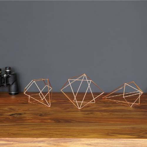 Umbra 3D Wall Decor Geometric Shapes Copper Made of Metal 6 Pieces