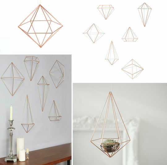 Umbra 3D Wall Decor Geometric Shapes Copper Made of Metal 6 Pieces