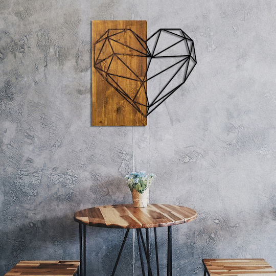 HomeMarkt Διακοσμητικό Τοίχου Καφέ από Ξύλο 58x3x58cm
