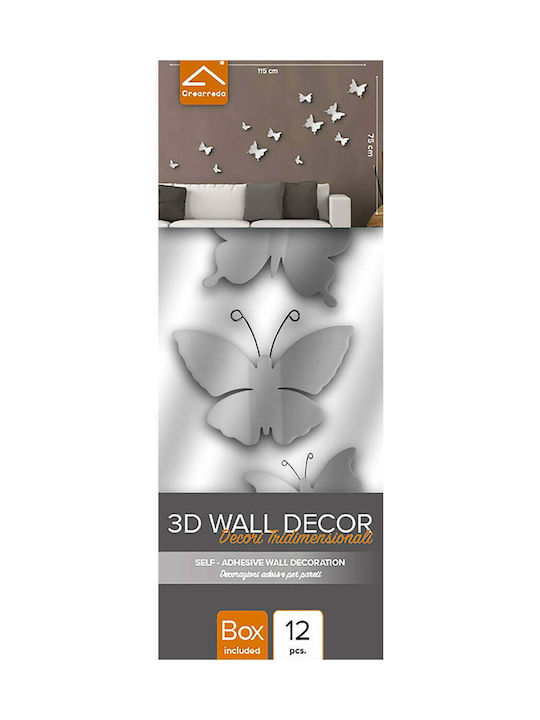 Διακοσμητικό Αυτοκόλλητο Τοίχου Butterflies 3D 10τμχ Ango