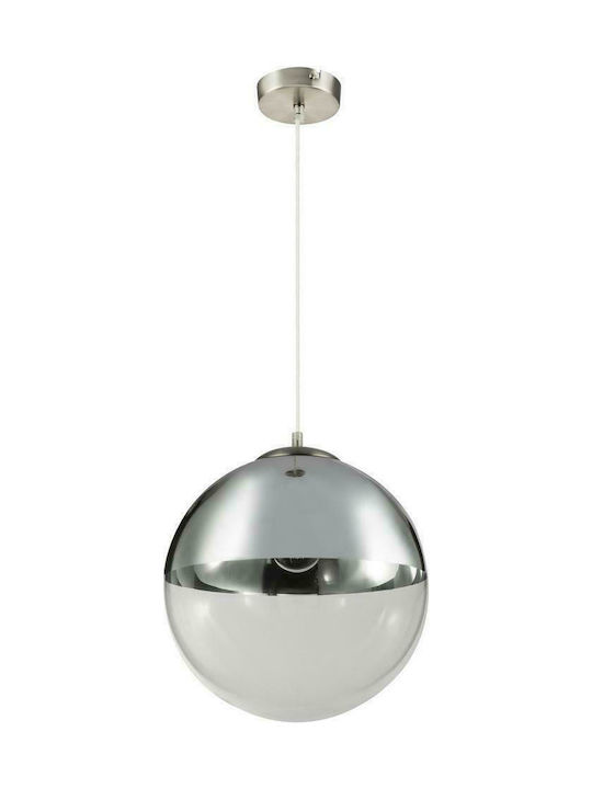Globo Lighting Varus Pendant Light Silver with Socket E27 20x120cm