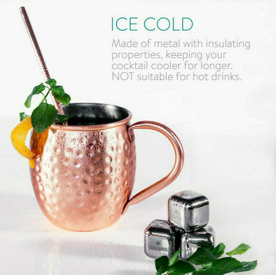 Navaris Moscow Mule Σετ Ποτήρια από Ανοξείδωτο Ατσάλι Ροζ 500ml 4τμχ